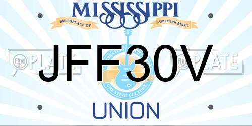 JFF30V Mississippi License Plate