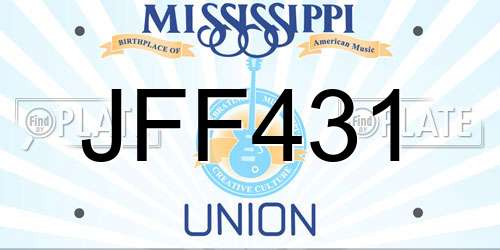 JFF431 Mississippi License Plate