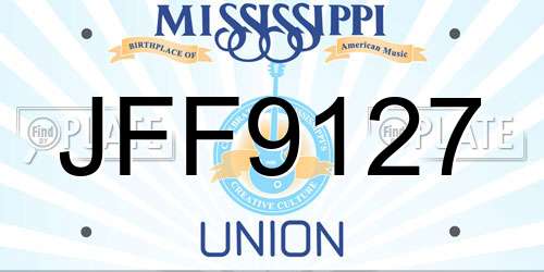JFF9127 Mississippi License Plate
