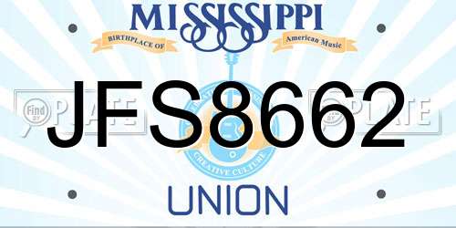 JFS8662 Mississippi License Plate