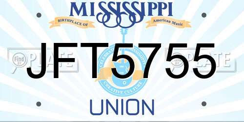 JFT5755 Mississippi License Plate