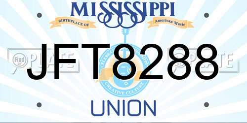 JFT8288 Mississippi License Plate