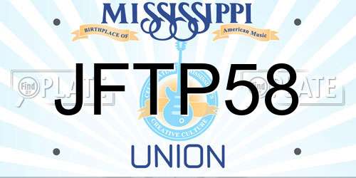 JFTP58 Mississippi License Plate