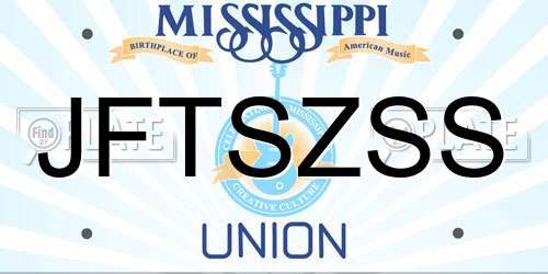 JFTSZSS Mississippi License Plate