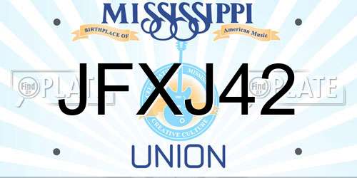 JFXJ42 Mississippi License Plate