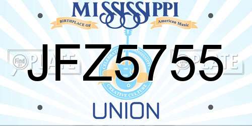 JFZ5755 Mississippi License Plate