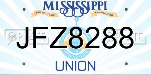 JFZ8288 Mississippi License Plate