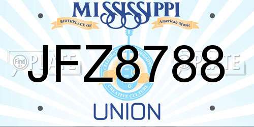 JFZ8788 Mississippi License Plate