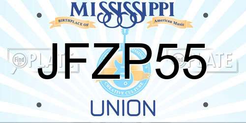 JFZP55 Mississippi License Plate