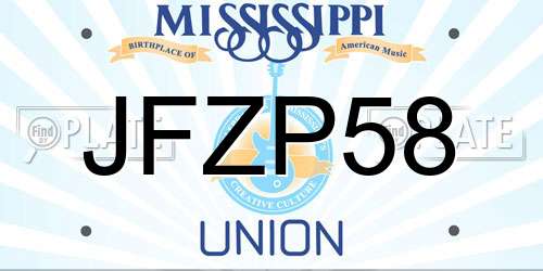JFZP58 Mississippi License Plate