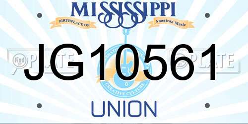 JG10561 Mississippi License Plate