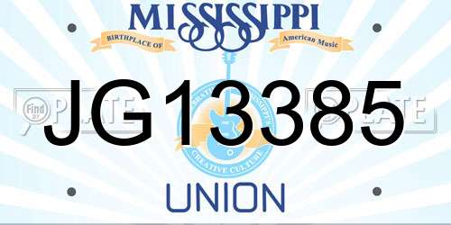 JG13385 Mississippi License Plate