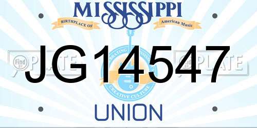 JG14547 Mississippi License Plate