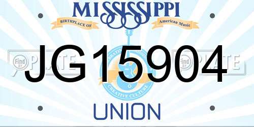 JG15904 Mississippi License Plate