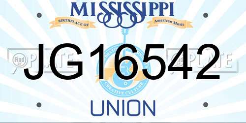 JG16542 Mississippi License Plate