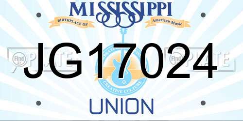 JG17024 Mississippi License Plate