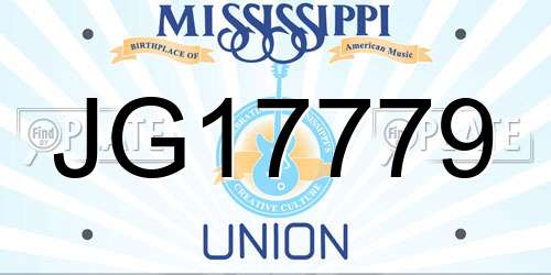 JG17779 Mississippi License Plate