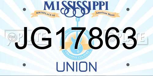 JG17863 Mississippi License Plate