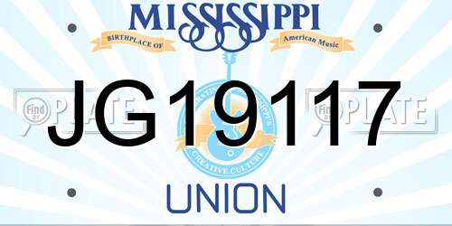 JG19117 Mississippi License Plate