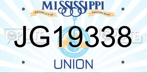 JG19338 Mississippi License Plate