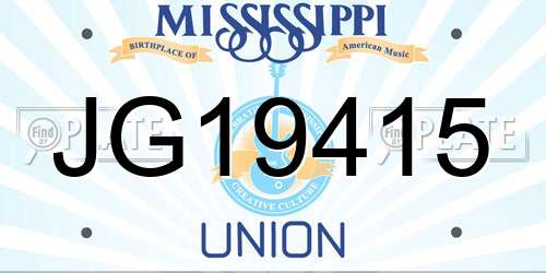 JG19415 Mississippi License Plate