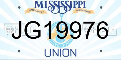 JG19976 Mississippi License Plate