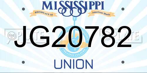 JG20782 Mississippi License Plate