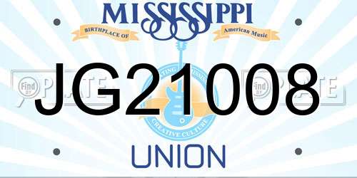 JG21008 Mississippi License Plate