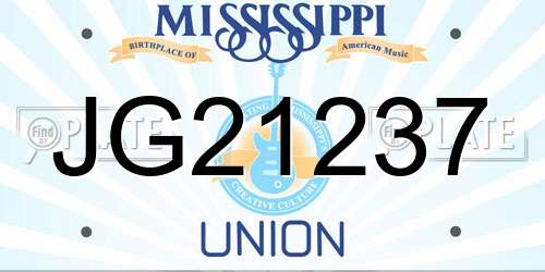 JG21237 Mississippi License Plate