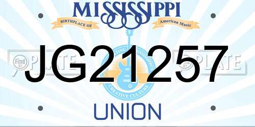 JG21257 Mississippi License Plate