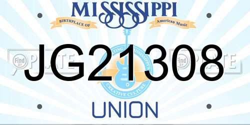 JG21308 Mississippi License Plate