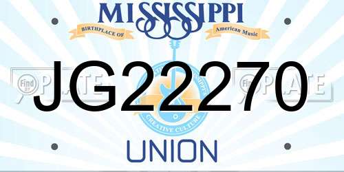JG22270 Mississippi License Plate