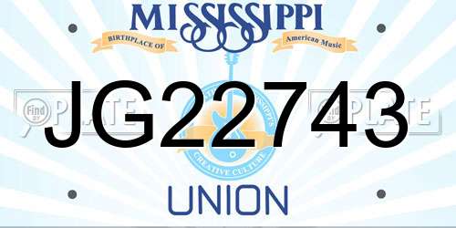 JG22743 Mississippi License Plate