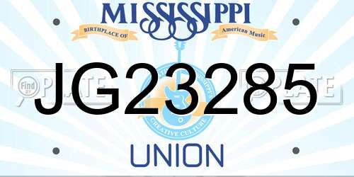 JG23285 Mississippi License Plate