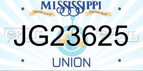 JG23625 Mississippi License Plate