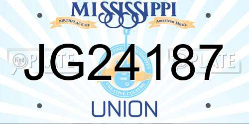 JG24187 Mississippi License Plate