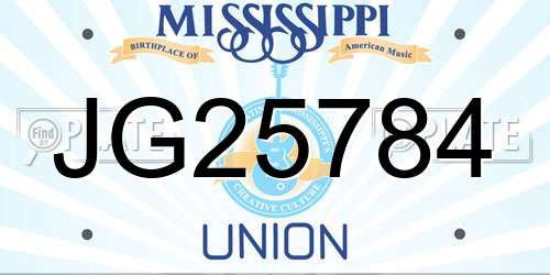 JG25784 Mississippi License Plate