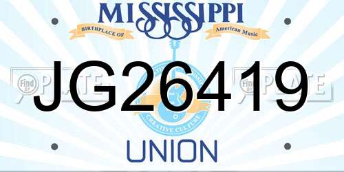 JG26419 Mississippi License Plate