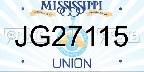 JG27115 Mississippi License Plate