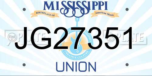 JG27351 Mississippi License Plate