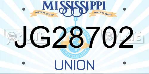 JG28702 Mississippi License Plate