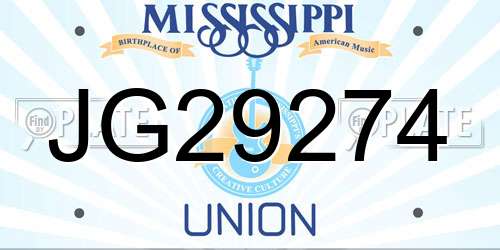 JG29274 Mississippi License Plate