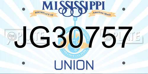 JG30757 Mississippi License Plate
