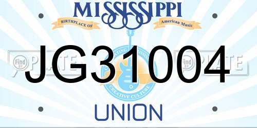 JG31004 Mississippi License Plate