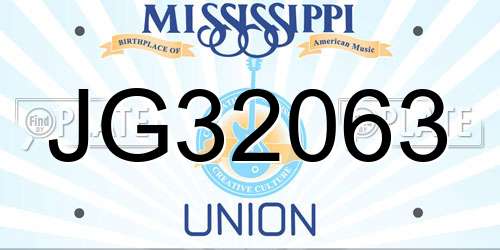 JG32063 Mississippi License Plate