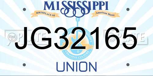 JG32165 Mississippi License Plate
