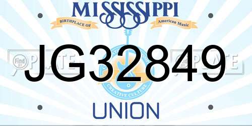JG32849 Mississippi License Plate
