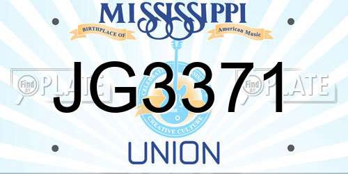 JG3371 Mississippi License Plate