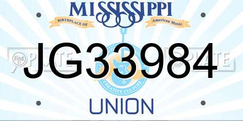JG33984 Mississippi License Plate