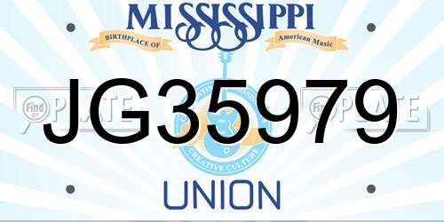 JG35979 Mississippi License Plate
